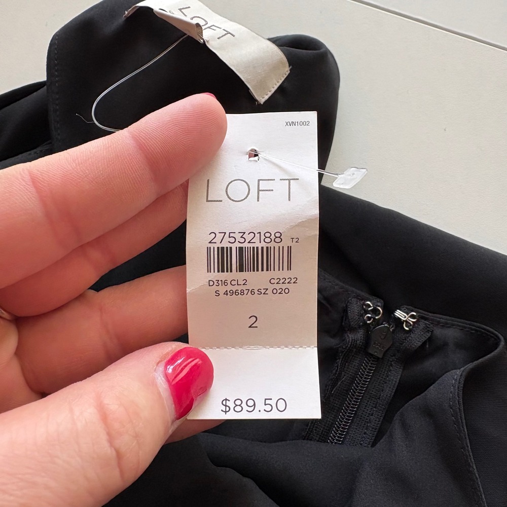 LOFT Sheath Dress Womens 2 Black Cross Back Cutout Sleeveless Side Zip 27532188 - Picture 6 of 11